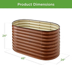 Best Choice Products 4x2x2ft Outdoor Metal Raised Garden Bed, Oval Deep Root Planter Box for Vegetables, Flowers, Herbs, and Succulents w/ 101 Gallon Capacity, Rubber Edge Guard - Wood Grain