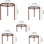 5-Pack Decent Metal Plant Stands, Heavy Duty Flower Pot Stands for Multiple Plant, Anti-Rust Iron Plant Pot Shelf, Decoration Racks for Home Indoor and Outdoor (5 Pack Bronze)