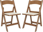 Flash Furniture Hercules Commercial Indoor/Outdoor Folding Event Chair, Wood Look, Weather-Resistant, Lightweight Design, Versatile Use, Set of 2, Chestnut