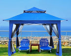 ABCCANOPY Pop Up Gazebo 13x13 - Outdoor Canopy Tent with Mosquito Netting for Patio Garden Backyard (Blue)