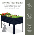 Best Choice Products 48x24x30in Galvanized Raised Garden Bed, Metal Elevated Planter Box, Vegetable Garden for Backyard, Patio, Balcony - Navy Blue