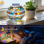 Aukora Color Changing Solar Powered Glass Ball Garden Lights, Table Lamps Waterproof Night Light for Patio, Party, Yard, Room, Bar, Wine Cabinet, Outdoor/Indoor Decorations, Ideal Gift(Mosaic Glass)