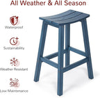 Stoog All-Weather Outdoor Bar Table, Patio Counter Height Bar Tables with Waterproof Top, Never Fade or Rot, for Balcony, Backyard, Porch, and Poolside, Blue