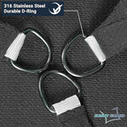SUNNY GUARD Custom Size 12'x24'x26.8' Graphite Grey Sun Shade Sail Triangle UV Block Shade for Backyard Yard Patio Deck Garden(Customized)