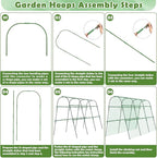 Cucumber Trellis for Raised Beds, 63 x 45 Inch U-Shaped Garden Trellis for Climbing Plants Outdoors with Climbing Net, Metal Detachable Arch Plant Support Vegetable Trellis