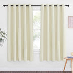 NICETOWN 66 Inch Long Blackout Curtains for Bedroom Living Room, Thermal Insulated Room Darkening Curtains, Light Blocking Blackout Drapes for Bedroom, 66" W x 66" L, 1 Panel, Beige