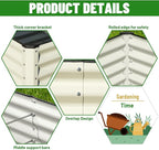 SnugNiture Galvanized Raised Garden Bed 6x3x2FT Outdoor Large Metal Planter Box Steel Kit for Planting Vegetables, Flowers, Beige White