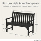 POLYWOOD GNB48BL Vineyard 48" Bench, Black