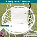 Hammock Chair in Dark Grey Cotton Hanging Swing, 330 Lb Max Load