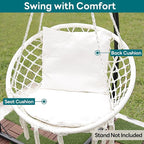 Hammock Chair in Dark Grey Cotton Hanging Swing, 330 Lb Max Load