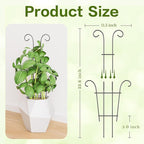 Larger 23.6in Plant Trellis for Climbing Plants Indoor Outdoor, 4 Pack Expandable Metal Trellis for Potted Plants - Sturdy Rustproof Plant Support for Pothos Ivy Hoya Monstera, Houseplant Decor