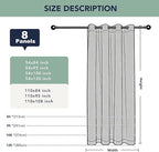 White Outdoor Curtains for Patio Waterproof - 8 Panels Privacy Weatherproof Outside Curtains with Grommets for Pergola, Gazebo, Porch, Cabana, Balcony, 54 x 84 Inch