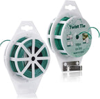 YDSL 328ft (100m) Twist Ties, Green Garden Plant Ties with Cutter for Gardening and Office Organization, Home