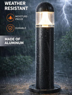 12 Pack Low Voltage Landscape Pathway Lights Wired, Outdoor Modern 12V LED Bollard Lights for Driveway Garden Walkway Yard Lawn (Included Connector), 2700K Warm White Waterproof, Black