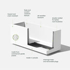Veradek Block Series Long Box Planter - Large Rectangular Planter for Indoor or Outdoor Patio/Porch | Durable All-Weather Use with Drainage Holes | Modern Décor for Tall Plants, Flowers or Shrubs