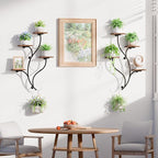 LATIBELL 2 Packs Wall Planters for Indoor Plants 8 Tiered Wall Mount Plant Holder Hanging Planters Wall Decor Living Room Plant Stand Indoor Wall Planter Plant Hanger Window Plant Shelves for Home