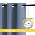 NICETOWN Patio Door Curtain for Sliding Glass Door, Thermal Insulated Blackout Curtain Drape for Living Room/Kitchen/Bedroom (Stone Blue, 1 Panel, 80 x 84 inch)