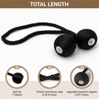 Hion Magnetic Curtain Tiebacks 4 Pack, Nickel-plated Metal and Polyester, Black