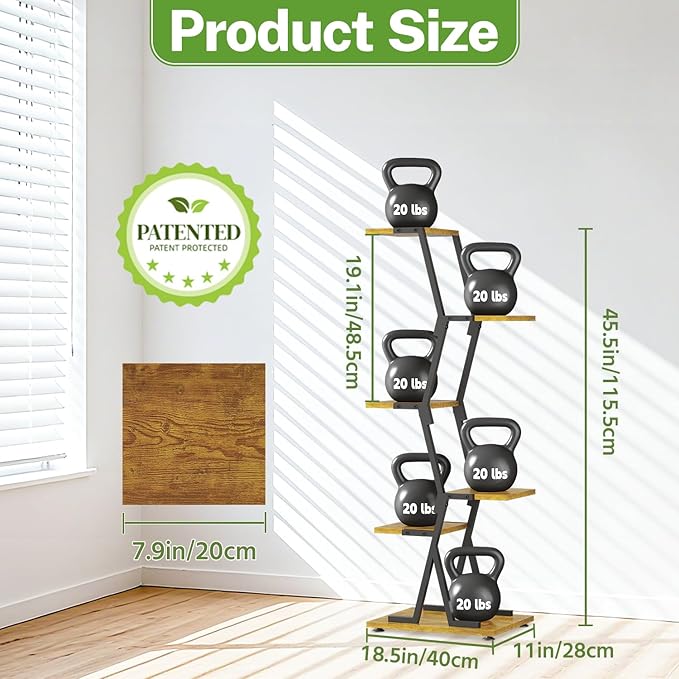 iDavosic.ly 5 Tier Indoor Plant Stand, Corner Tall Metal & Wood Flower Shelf, Orchid Display Rack for Living Room Balcony Patio Porch, Space Saving & Multifunctional Display, Black & Brown