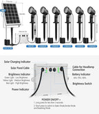 CLY 6 in 1 Solar Spot Lights Outdoor, 2700K Warm White Solar Spotlights Landscape Lights, IP66 Waterproof 59.06ft Cable Auto On/Off Garden Floodlight for Yard Lawn Tree Statue Pathway Decoration