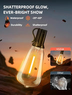 Outdoor Patio String Lights: 100Ft 30M Outside Waterproof Light - Remote Dimmable ST38 Shatterproof Bulb Connectable Hanging Outdoor Electric Lighting - Backyard Yard Gazebo Porch Party