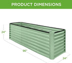 Best Choice Products 8x2x2ft Raised Outdoor Metal Garden Bed, Deep Root Box Planter for Vegetables, Flowers, Herbs, 240 Gallon Capacity, 100% Non Toxic Materials - Sage Green