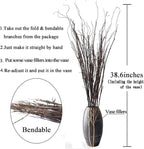 Artificial Curly Willow Branches, 10 Pack Brown Iron Wire Stems, 30.7 Inch