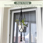 EBOOT 2 Pack 48 Inch Large Macrame Plant Hanger Rope to Hang Flower Pot Plant Holder for Indoor Outdoor Decorations, 4 Legs (Black)