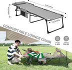 KingCamp Lounge Chair Outdoor, Folding Tanning Chairs Comfy Adjustable 5-Position Lay Flat Foldable Chaise Chaser Lounger with Pillow for Outside Beach Patio Sun Bathing Pool Backyard, Grey