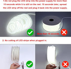 AC 110V COB LED Strip Lights Outdoor Waterproof 65.6ft, 6000K Cool White Super Bright 200W CRI 90+ LED Rope Light, IP65 Flexible Cuttable, for Bedroom Garden Commercial House
