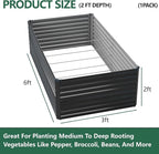 Vengarus 6x3x2FT Galvanized Raised Garden Bed Kit, Deep Root Planter Box for Vegetables, Flowers, Herbs, and Succulents - 269 Gallon Capacity,Black