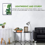 Fashion&cool Side Tables for Small Space, Metal Outdoor Indoor Round Side Table, Small End Table Pool Chair Side Table for Patio Yard Porch Balcony Garden Bedside Plant Stand