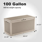 100 Gallon Waterproof Large Resin Deck Box, Lockable Storage Container - Image 6