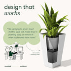 Veradek V-Resin Indoor/Outdoor Taper Planter (White, 26 inch - 2 Pack with 2 Saucer Trays)