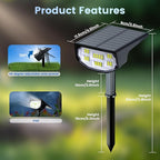 Solar Spot Lights Outdoor IP68 Waterproof, Ultra-Bright Performance，Simple Modes for Easier Operation, Auto On/Off，Solar Powered Landscape Lights for Garden, Yard, Pathway (Cool White, 4 Pack)