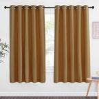 NICETOWN 66 Inch Long Blackout Curtains for Bedroom Living Room, Thermal Insulated Room Darkening Curtains, Light Blocking Blackout Drapes for Bedroom, 66" W x 66" L, 1 Panel, Gold Brown