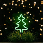 Solar Garden Stake Lights, Waterproof Landscape Light, Solar Landscape Path Lights, Neon Lights, Outdoor Decor for Garden, Yard, Lawn, Pathway, Patio, Backyard (Christmas Tree)
