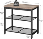 HOOBRO Shoe Bench, 3-Tier Shoe Rack, Industrial Shoe Organizer Storage Bench, 19.7 inches Entry Bench with Mesh Shelves, for Entryway, Living Room, Hallway, Easy Assembly, Greige BG50HX01