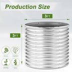 AHEONLAR 2 Pack 3x3x3ft Round Galvanized Raised Garden Bed Outdoor Metal Planter Bed Box for Vegetables Gardening