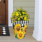Briarwood Lane Checkered Sunflowers Decorative Large Planter