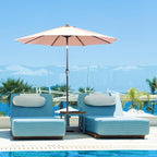 Backyard Expressions 9 ft. Patio Umbrella, Market Table Umbrella w/Tilt and Crank, 8 Ribs