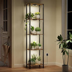 Bstrip Plant Stand Indoor with Grow Light, 66" Tall Indoor Plant Shelf, 5 Tier Flower Stand with Plant Light Full Spectrum, Metal Plant Holder with Light, lighted Plant Rack for Home, Corner, Patio