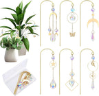 Crystal Suncatcher, 6 Pack Garden Suncatchers Small Trellis for Potted Plants Indoor Plant Trellis Sun Catchers Decoration for Garden Home Window