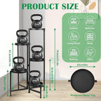 Plant Stand Indoor Outdoor 5 Tier Black Metal Plant Holder 31 in Tall 9 in Wide,Tiered Flower Pot Display Stand,Multiple Plant Stand for Living Room Corner Garden Patio Lawn Balcony