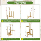 4 Tier 31 Inch Plant Stand Indoor Outdoor, Metal Plant Shelf Waterproof, Plant Holder with Folding Design For Home, Living Room, New Upgrate Gold