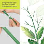 10 Pack Plant Support Stakes for Indoor Plants, 27.56 Inch Twig Plant Sticks with Orchid Clips Twist Ties and Plant Ties for House Potted Plants and Flower, Plastic Branches Support Structures, Green