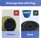 8 inch Plant Pots with Drainage Holes, Pack of 4 Plastic Flower Pots Indoor, Modern Glossy Finishing Planter for Indoor Outdoor Plants (Blue Glaze, 4 Pack)