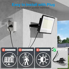 Olafus 2 Pack 300W LED Flood Light Outdoor, Super Bright Outside Floodlights with Plug, IP66 Waterproof 6500K Daylight White Exterior Security Light for Yard Stadium Lawn Barn