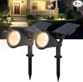 T-SUN Solar Spotlights, Christmas Solar Lights Outdoor, Auto-ON/Off 180°Angle Adjustable Solar Lights for Tree, Patio, Yard, Garden, Driveway, Pool Area (Natural White-2Pack)