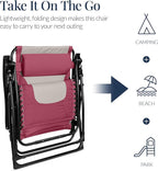 Best Choice Products Oversized Padded Zero Gravity Chair, Folding Outdoor Patio Recliner, XL Anti Gravity Lounger for Backyard w/Headrest, Cup Holder, Side Tray, Polyester Mesh - Pink/Taupe